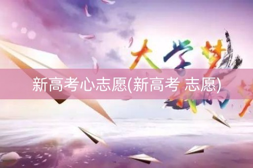 新高考心志愿(新高考 志愿)