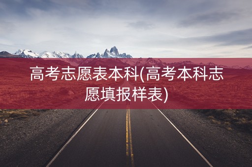 高考志愿表本科(高考本科志愿填报样表)