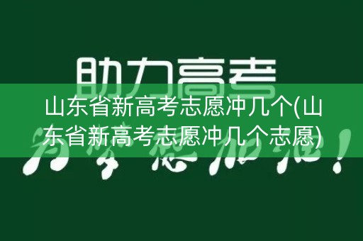 山东省新高考志愿冲几个(山东省新高考志愿冲几个志愿)