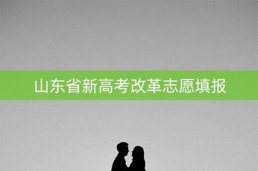 山东省新高考改革志愿填报
