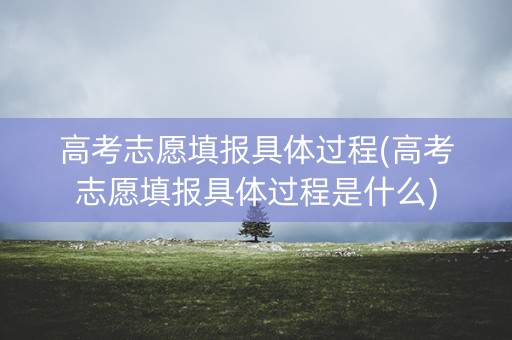高考志愿填报具体过程(高考志愿填报具体过程是什么)