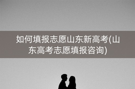 如何填报志愿山东新高考(山东高考志愿填报咨询)