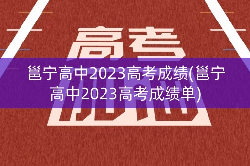 邕宁高中2023高考成绩(邕宁高中2023高考成绩单)