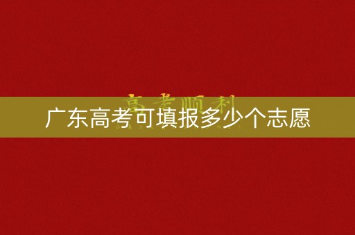 广东高考可填报多少个志愿