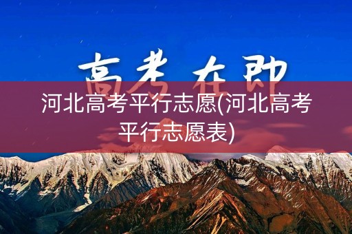 河北高考平行志愿(河北高考平行志愿表)
