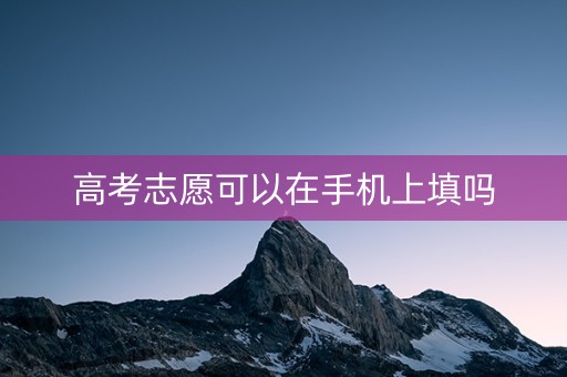 高考志愿可以在手机上填吗