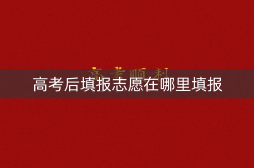 高考后填报志愿在哪里填报 高考后填报志愿在哪里填报