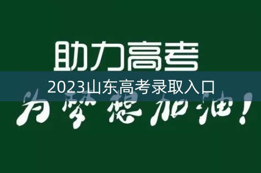 2023山东高考录取入口