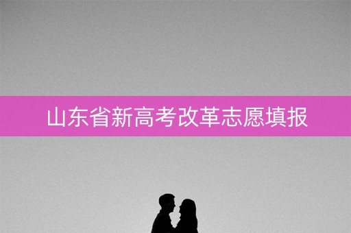 山东省新高考改革志愿填报