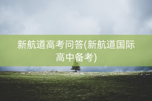 新航道高考问答(新航道国际高中备考)