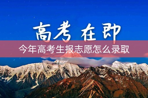 今年高考生报志愿怎么录取