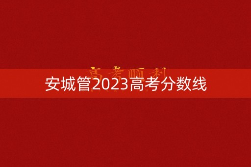 安城管2023高考分数线
