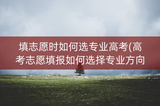 填志愿时如何选专业高考(高考志愿填报如何选择专业方向)
