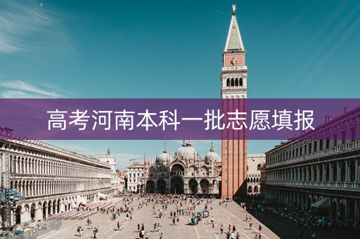 高考河南本科一批志愿填报
