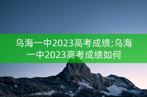 乌海一中2023高考成绩;乌海一中2023高考成绩如何