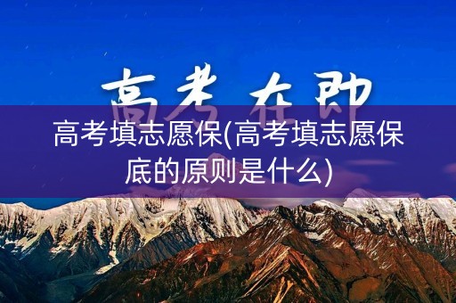 高考填志愿保(高考填志愿保底的原则是什么)