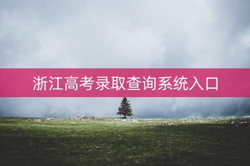 浙江高考录取查询系统入口