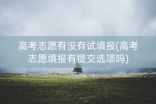 高考志愿有没有试填报(高考志愿填报有提交选项吗)