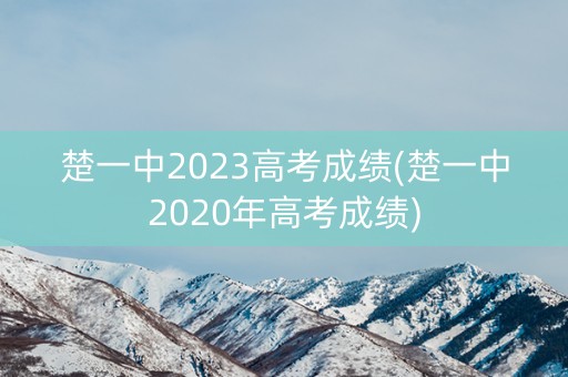 楚一中2023高考成绩(楚一中2020年高考成绩)