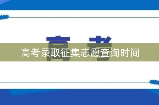 高考录取征集志愿查询时间 高考录取征集志愿查询时间