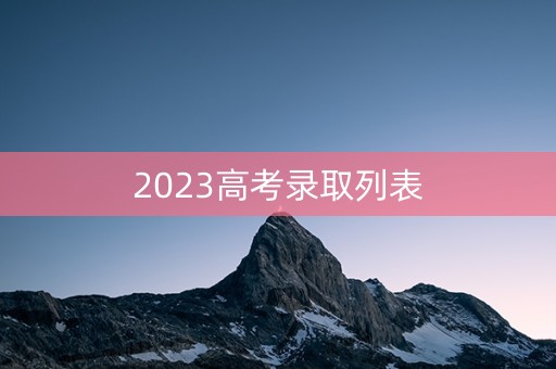 2023高考录取列表