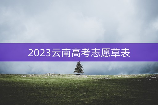 2023云南高考志愿草表
