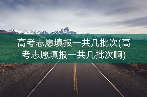 高考志愿填报一共几批次(高考志愿填报一共几批次啊)