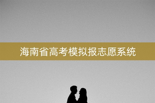 海南省高考模拟报志愿系统