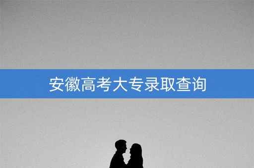 安徽高考大专录取查询