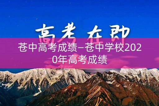苍中高考成绩—苍中学校2020年高考成绩