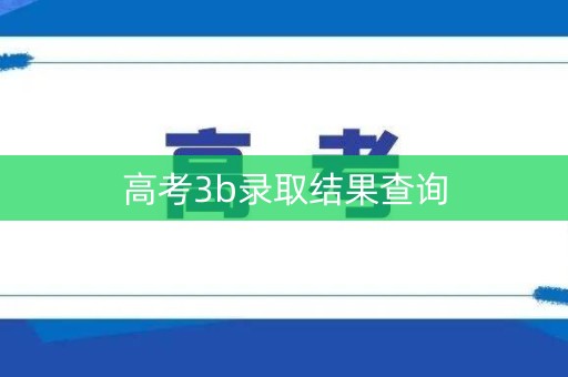 高考3b录取结果查询