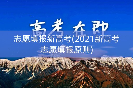 志愿填报新高考(2021新高考志愿填报原则)