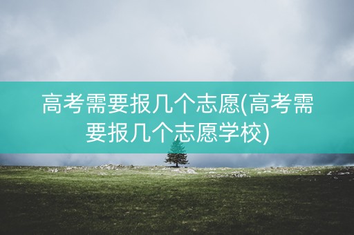 高考需要报几个志愿(高考需要报几个志愿学校)
