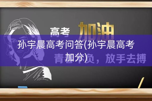 孙宇晨高考问答(孙宇晨高考加分)