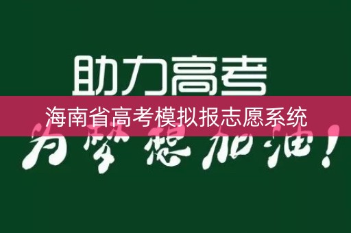 海南省高考模拟报志愿系统