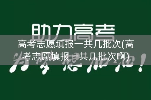 高考志愿填报一共几批次(高考志愿填报一共几批次啊)