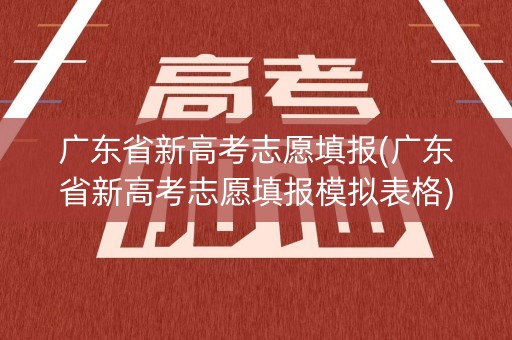 广东省新高考志愿填报(广东省新高考志愿填报模拟表格)