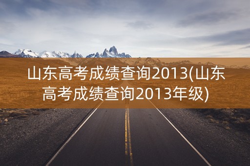 山东高考成绩查询2013(山东高考成绩查询2013年级)
