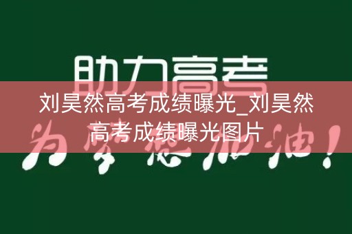 刘昊然高考成绩曝光_刘昊然高考成绩曝光图片