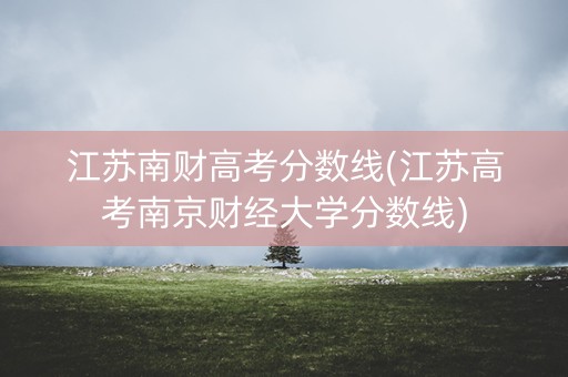 江苏南财高考分数线(江苏高考南京财经大学分数线)