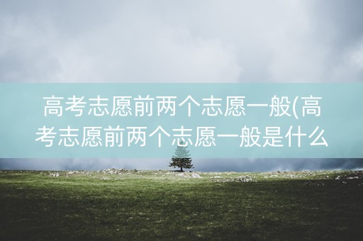 高考志愿前两个志愿一般(高考志愿前两个志愿一般是什么)