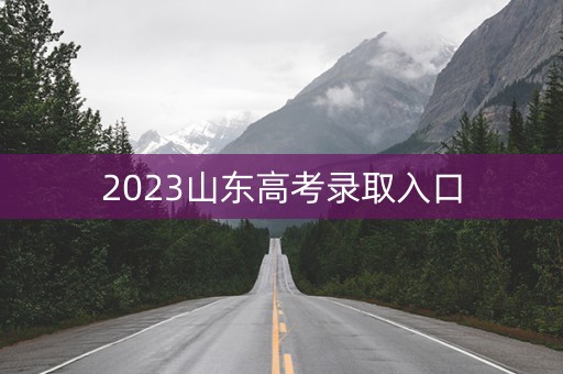2023山东高考录取入口