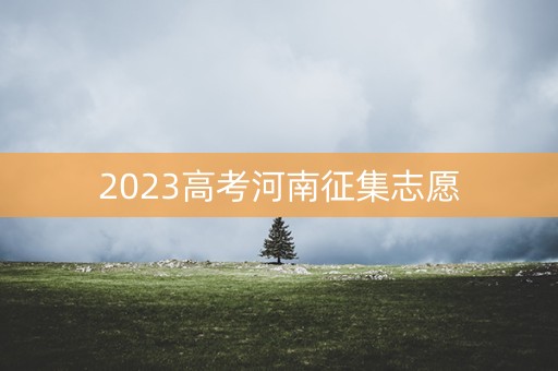 2023高考河南征集志愿