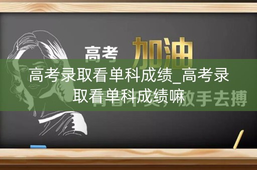 高考录取看单科成绩_高考录取看单科成绩嘛