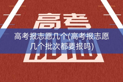 高考报志愿几个(高考报志愿几个批次都要报吗)