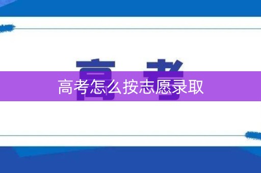 高考怎么按志愿录取