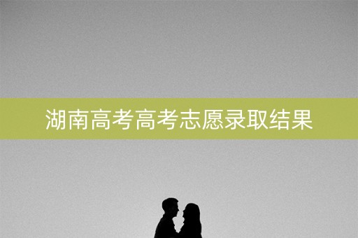 湖南高考高考志愿录取结果 湖南高考高考志愿录取结果