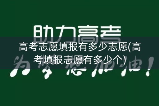 高考志愿填报有多少志愿(高考填报志愿有多少个)