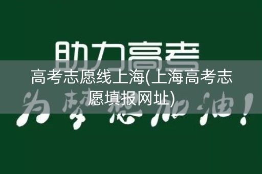 高考志愿线上海(上海高考志愿填报网址)