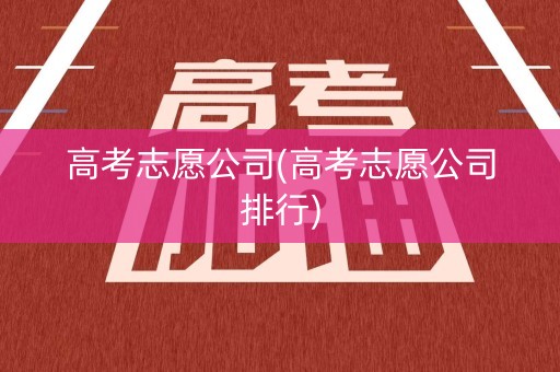 高考志愿公司(高考志愿公司排行)
